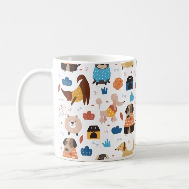 Taza De Café Perros modernos y simples (Izquierda)