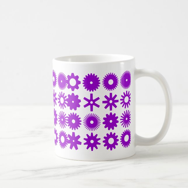 Taza De Café Perros - Morado sobre blanco (Derecha)