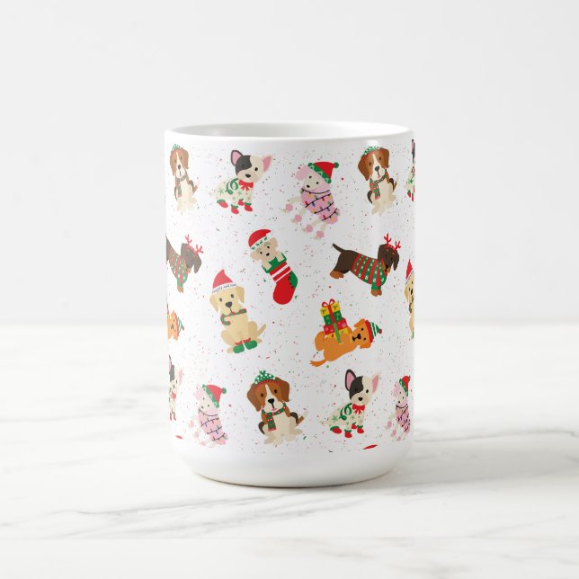Taza De Café Perros navidades en gorras y sudaderas (Centro)