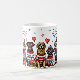 Taza De Café Perros patrióticos