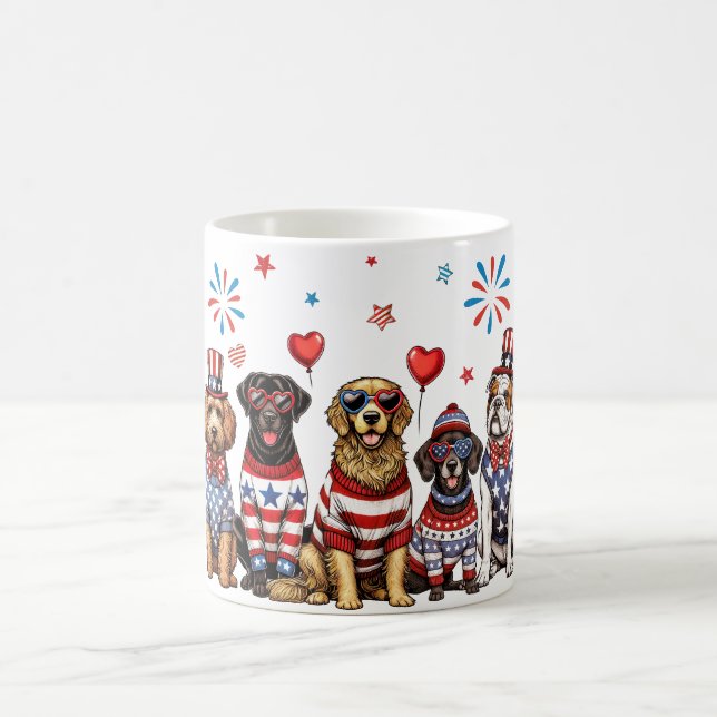 Taza De Café Perros patrióticos (Centro)