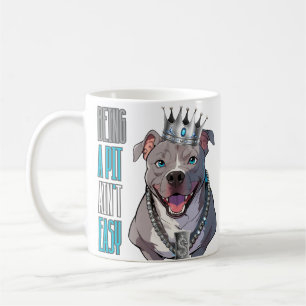 Taza De Café Perros Pitbull "Ser un pozo no es fácil"