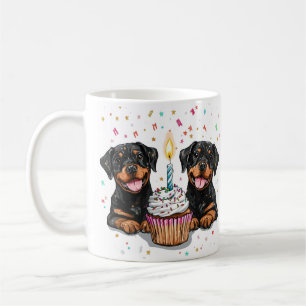 Taza De Café Perros Rottweiler de cumpleaños