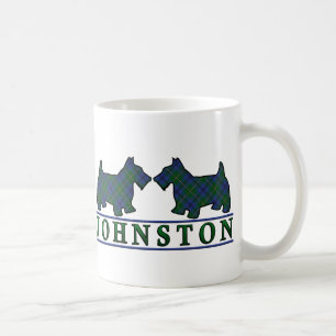 Taza De Café Perros Scottie de la tela de Tartán del Clan Johns
