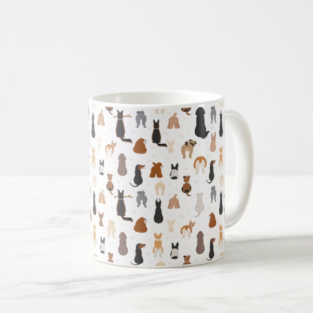 Taza De Café Perros sentados al revés (Anverso derecho)