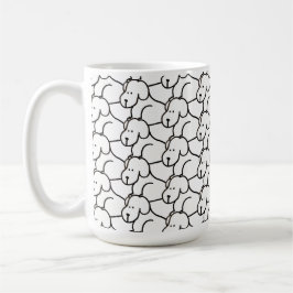 Taza De Café Perros Sentados de Dibujos Animados Divertidos