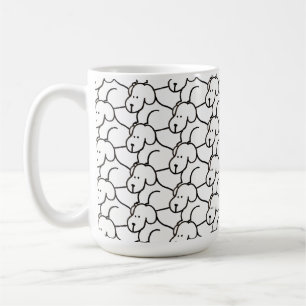 Taza De Café Perros Sentados de Dibujos Animados Divertidos