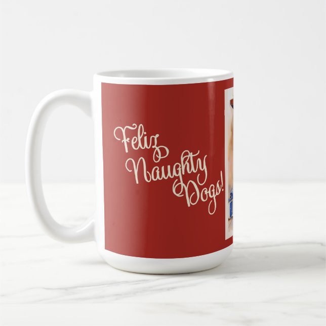 Taza De Café Perros traviesos Navidades rojos (Izquierda)