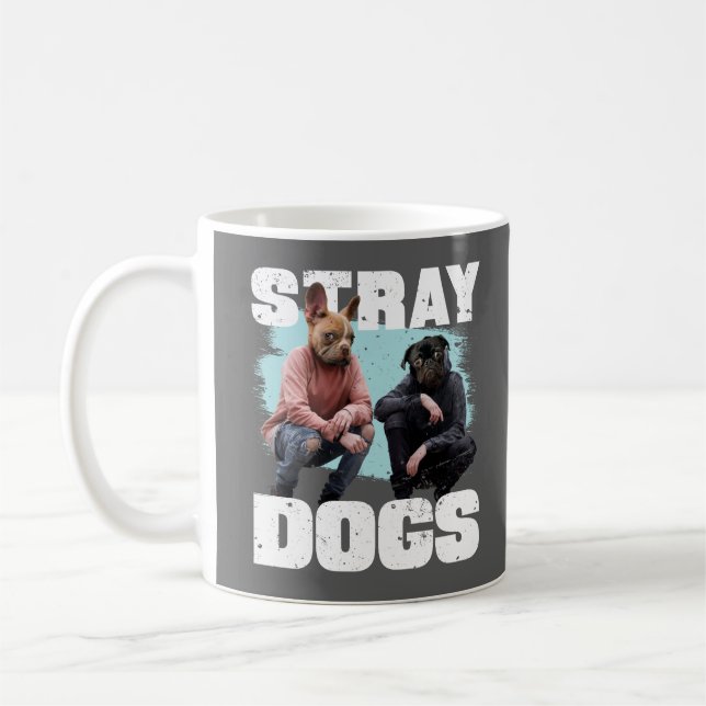 TAZA DE CAFÉ PERROS TRAYOS GENTE DIVERTIDA CON CABEZAS DE PERRO (Izquierda)