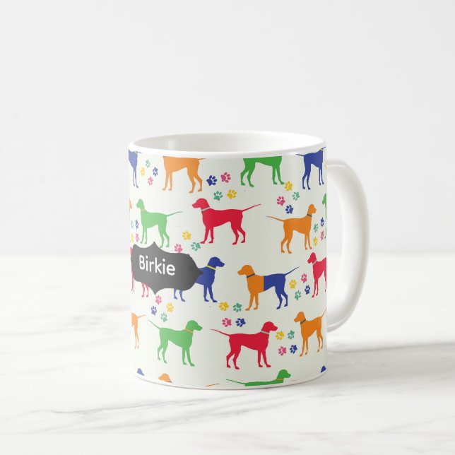 Taza De Café Perros y huellas de patas (Anverso derecho)