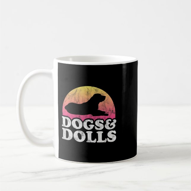 Taza De Café Perros y muñecas hombres o mujeres perros y muñeca (Izquierda)