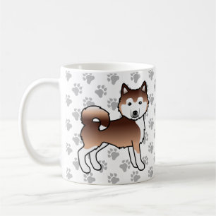 Taza De Café Perros y patas de dibujos animados lindos Malamute