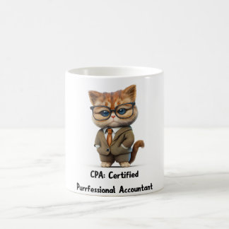 Taza De Café Persian Cat Accountant Mug — Funny Office Gift 