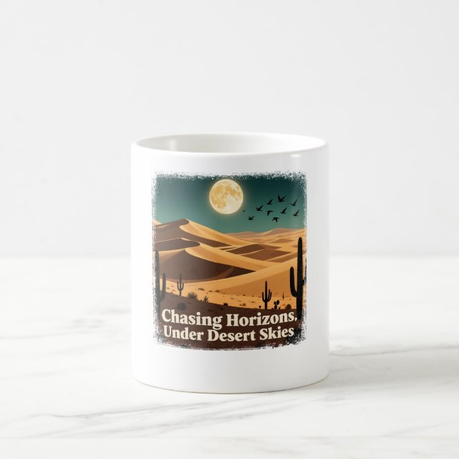 Taza De Café Persiguiendo horizontes bajo cielos del desierto (Centro)