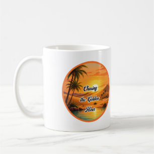 Taza De Café Persiguiendo la estética del oasis de la hora dora