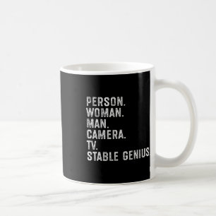 Taza De Café Persona Mujer Hombre Cámara Tv Estable Genio Diver