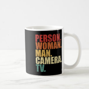 Taza De Café Persona Mujer Hombre Cámara Tv Trump Palabras 