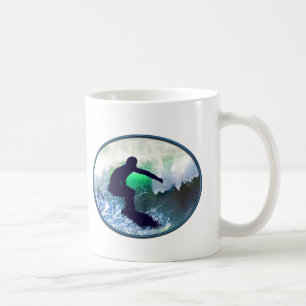 Taza De Café Persona que practica surf en onda grande