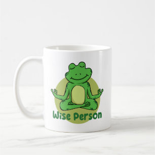 Taza De Café Persona sabia Kawaii rana graciosa haciendo poses