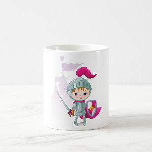 Taza De Café Personaje de Caballero Infantil con Espada Escudo