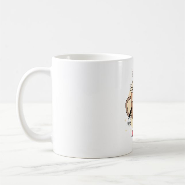 Taza De Café Personaje de café juguetón y adorable (Izquierda)