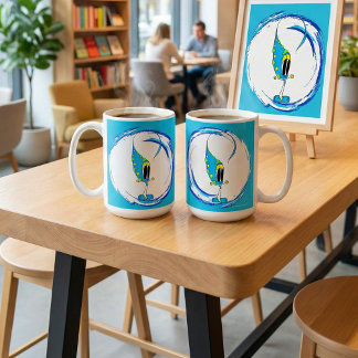 Taza De Café Personaje de Dibujos Animados Colorido Lindo y Ext