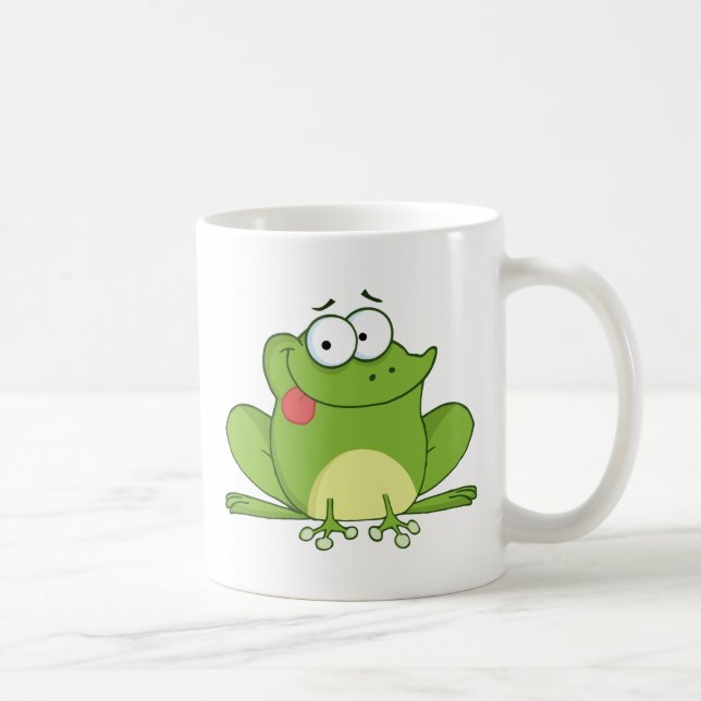 Taza De Café Personaje de dibujos animados de la rana que (Derecha)
