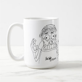Taza De Café personaje de dibujos animados de pánico