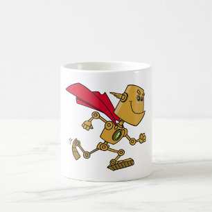 Taza De Café Personaje de dibujos animados de robot superhéroe