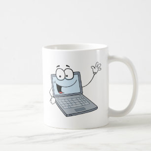 Taza De Café Personaje de dibujos animados del ordenador