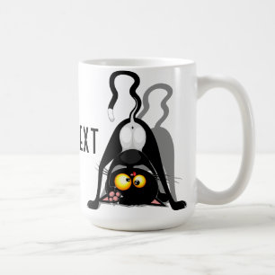Taza De Café Personaje de dibujos animados divertido gato al re