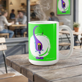 Taza De Café Personaje de dibujos divertido, colorido y extrava