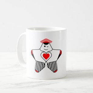 Taza De Café Personaje de estrella juguetona con corazón