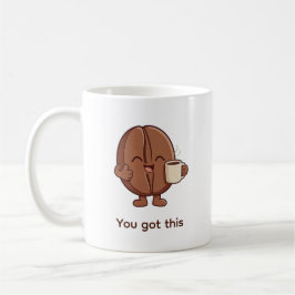 Taza De Café Personaje de grano de café confiado