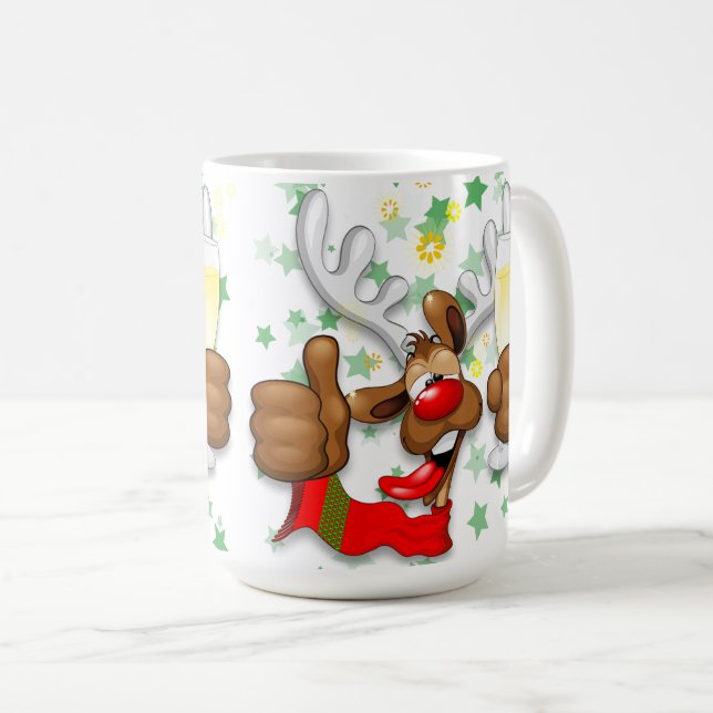 Taza De Café Personaje de Navidades divertidos renos ebrios (Anverso derecho)