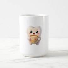 Personaje Kawaii Amante del Café Dental Adorable