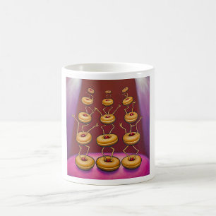 Taza De Café Personajes De Aroma De Danza De Donuts