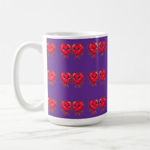Taza De Café Personajes de Corazón Bonitos que se Toman de la M