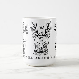 Taza De Café Personajes de la familia de animales de bosque de