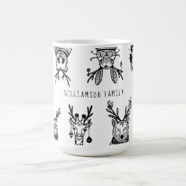 Taza De Café Personajes de la familia de animales de bosque de