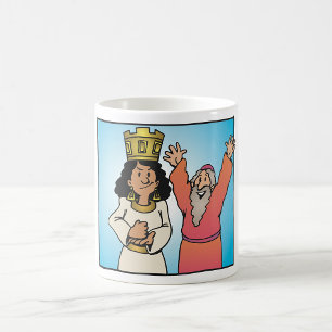 Taza De Café Personajes de la Reina bíblica y de la fe del prof