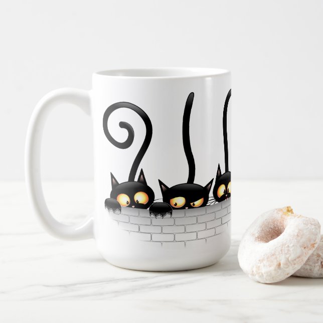 Taza De Café Personajes traviesos, lúgubres y divertidos (Con donut)