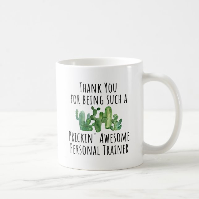 Taza De Café Personal Trainer Gracias Apreciación Idea De Regal (Derecha)