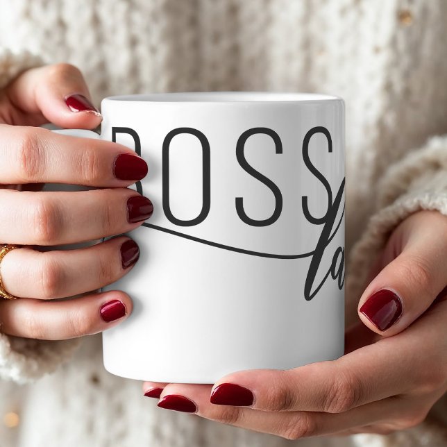 Taza De Café Personalice a la señora jefa (Show your appreciation for a boss lady with this personalized mug.)