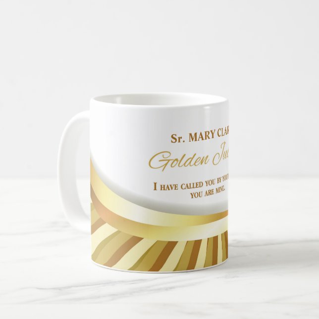 Taza De Café Personalice, aniversario de oro de la vida religio (Anverso izquierdo)