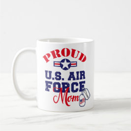 Taza De Café Personalice Dog Tag US Air Force Mom