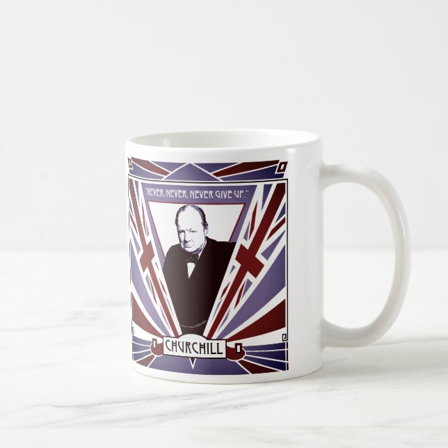 Taza De Café Personalice el art déco Union Jack de Winston (Derecha)