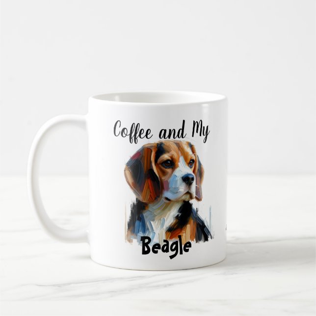 Taza De Café Personalice el café Browns y mi plato beagle (Izquierda)