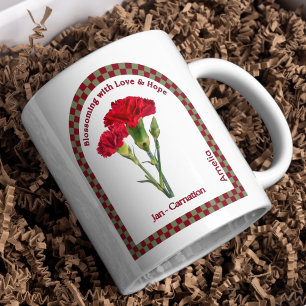 Taza De Café Personalice el café de flores de enero de cada mes