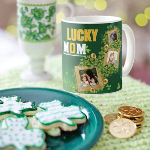Taza De Café Personalice el nombre y la foto del Día de San Pat